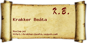 Krakker Beáta névjegykártya