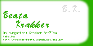 beata krakker business card